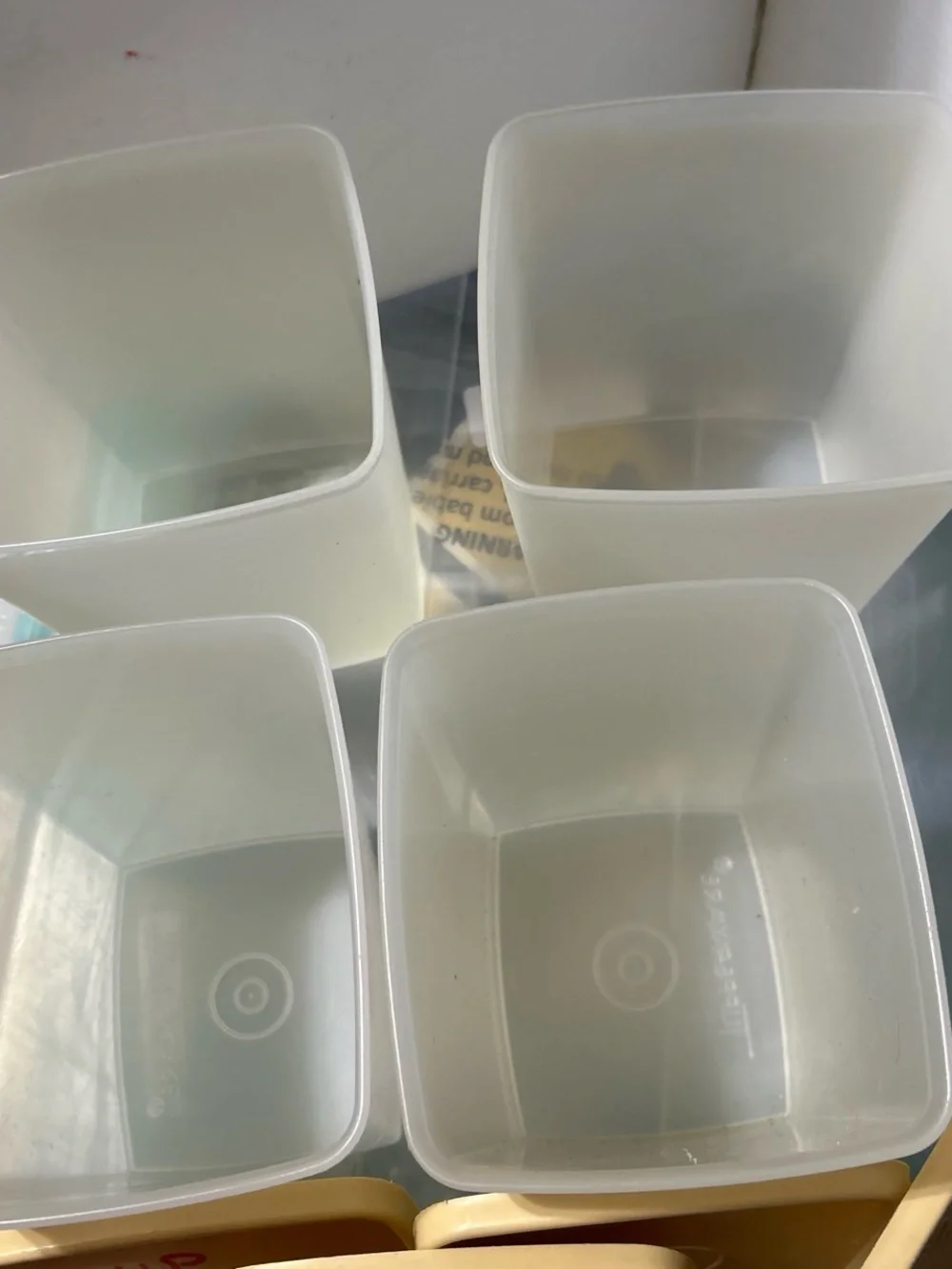 Tupperware Cream Canisters with Gold Lids – Set of 4